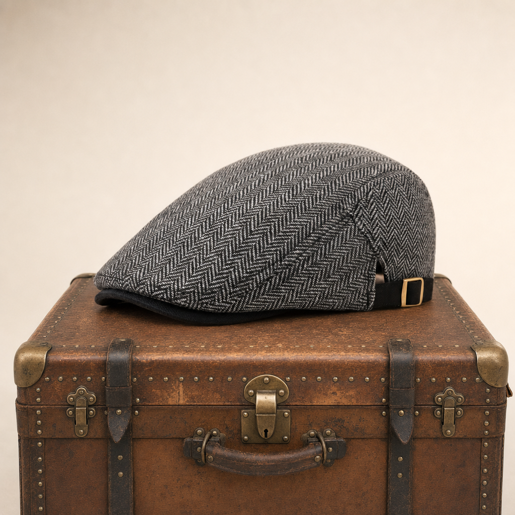 Herringbone Wool Driver Cap — GORTAHORK
