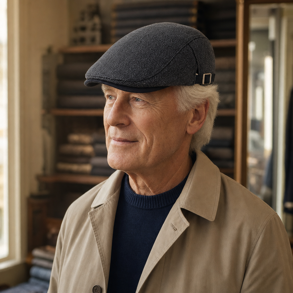 Herringbone Wool Driver Cap — GORTAHORK