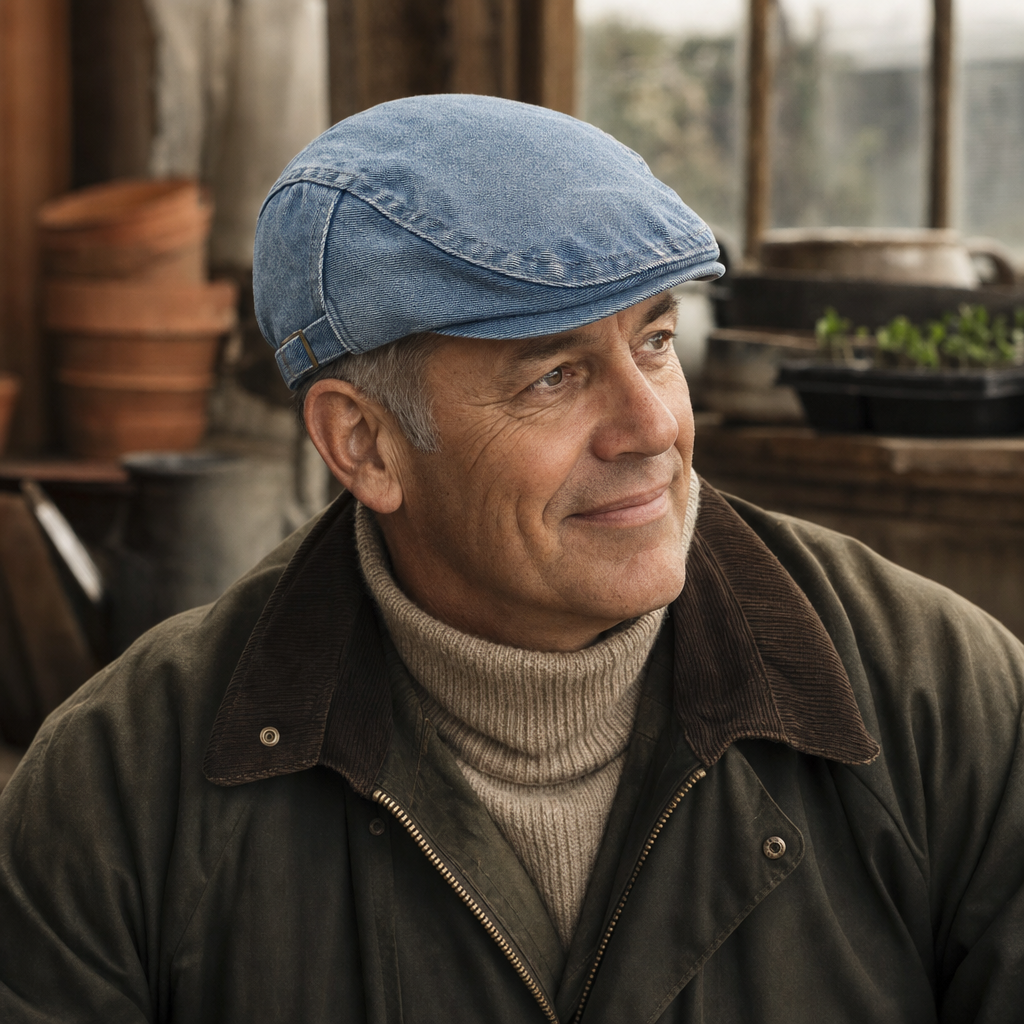 Stonewash Denim Cap — AVOCA