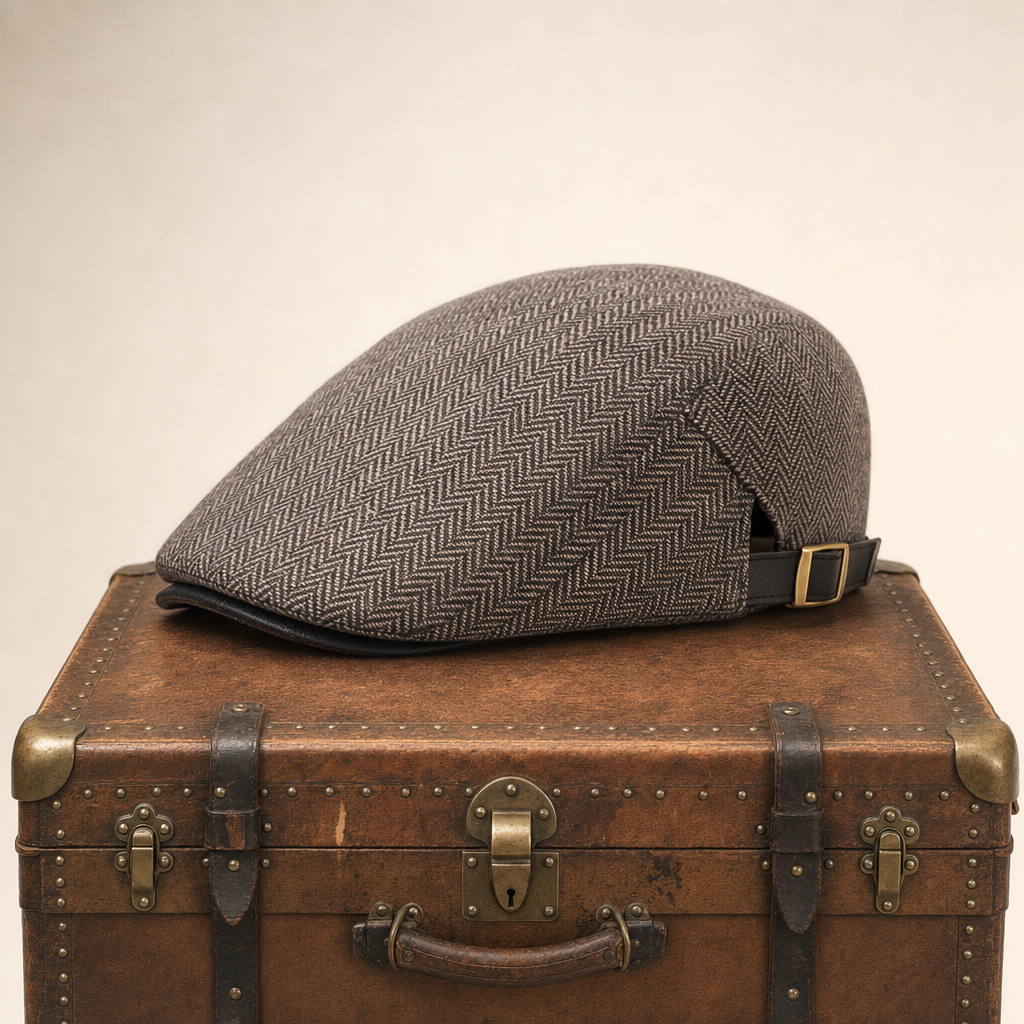 Herringbone Wool Driver Cap — GORTAHORK